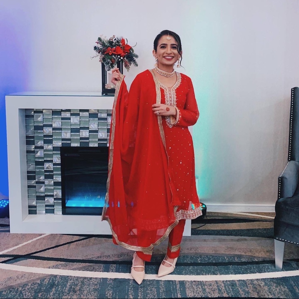 Red Pakistani outfit
